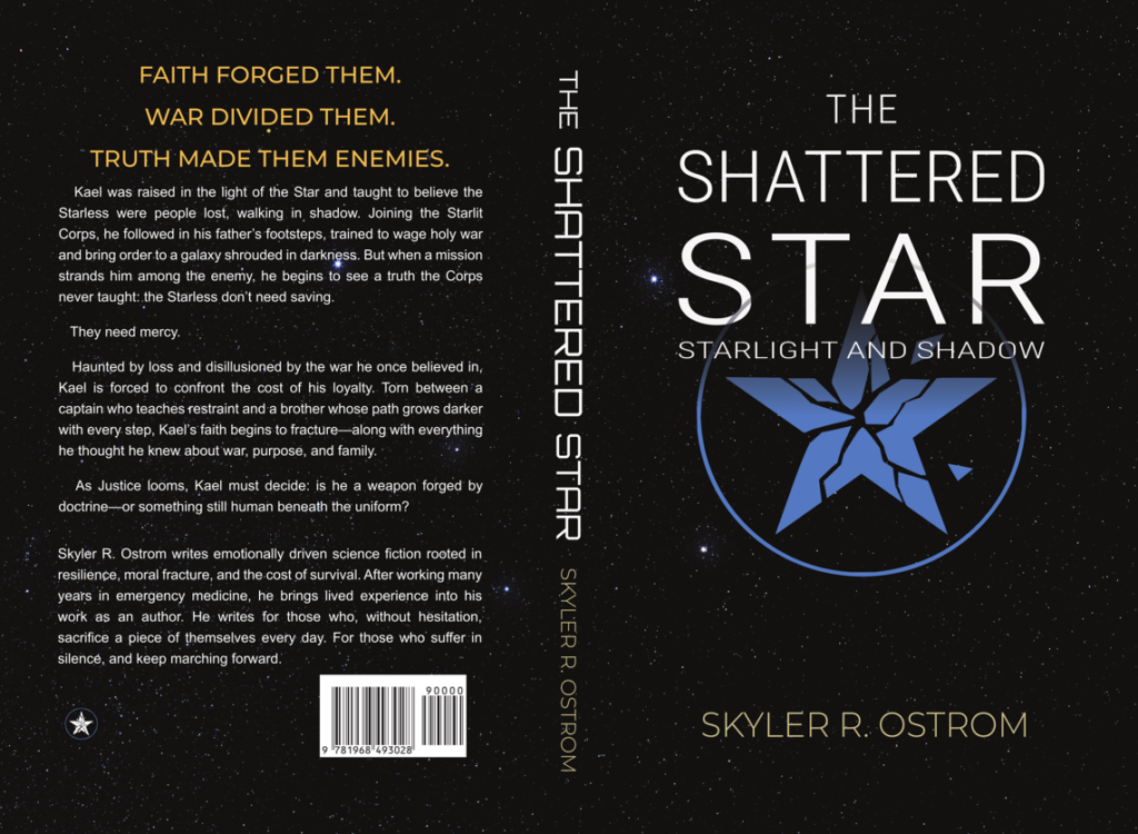 star light cover with cyan shattered star